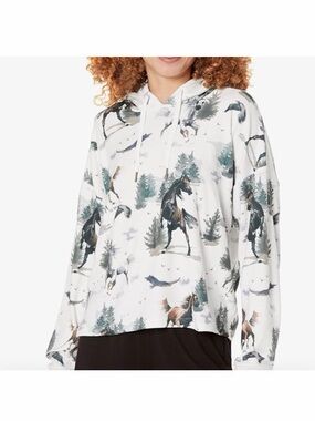 P.J. Salvage Horse And Tree Scenic Loungewear Hoodie NWT